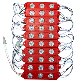 Módulo 3 Led 2w Rojo 110v Con Lupa / Pack X20 Unidades