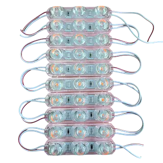 Módulo Led 3 Ojos Lupa 12v Rosado (Pack X20)