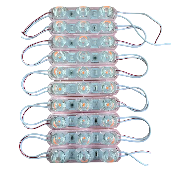 Módulo Led 3 Ojos Lupa 12v Rosado (Pack X20)