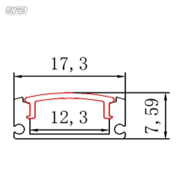 Perfil Opalizada 3 Metros Blanco Con Plug Y Buckle Ry-164