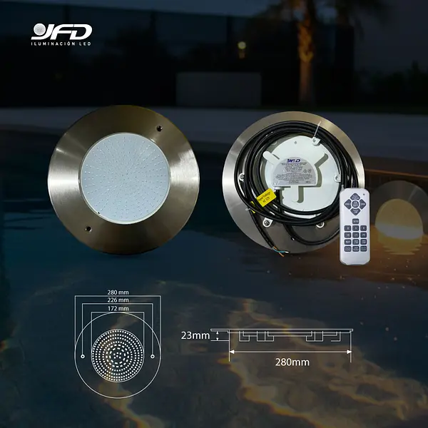 Bala Piscina Para Nicho De 11” 3000k Ac/12v - 280*23mm