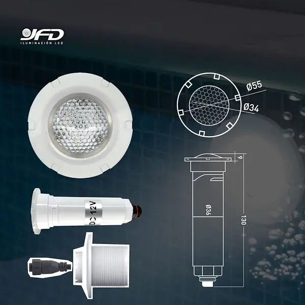 Bala Led Piscina Incrustar 3w 12v Ip68 Color 6500k