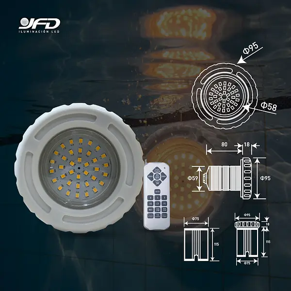 Bala Led Piscina Incrustar 3w 3000k Smd Ip68 12v