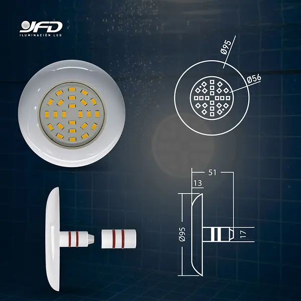 Lámpara Piscina Led 6w 6500k Dc12v