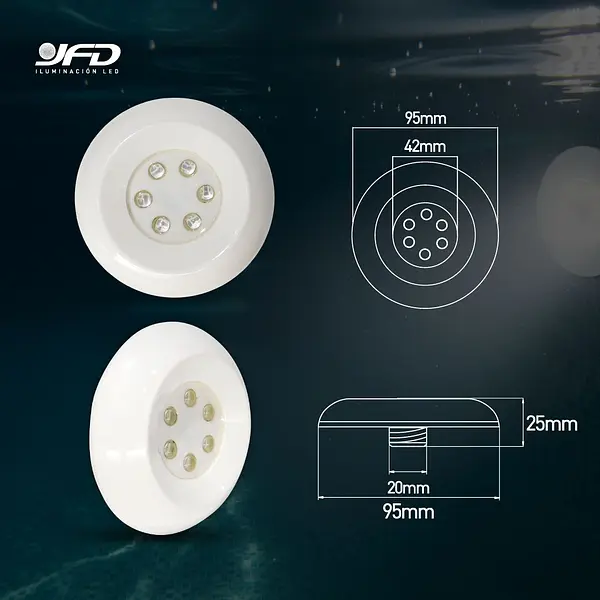 Bala De Piscina Sobre Poner 9,5cm Ip68,12v Dc 6w 6500k