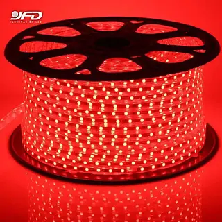 Cinta Led 2835 Encauchetada Rojo 110v 50 M