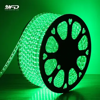 Cinta Led 2835 Encauchetada Verde 110v 50 M