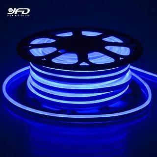 Cinta Led Neon Flex 110v 6mm Azul Hielo X 100m