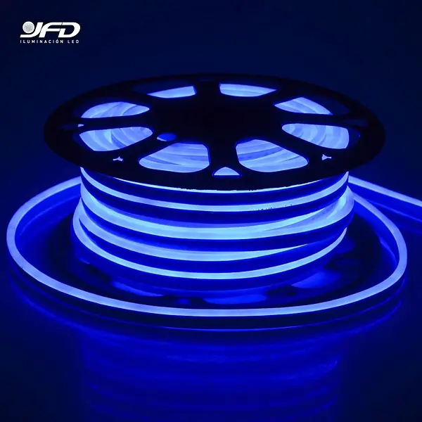 Cinta Led Neon Flex 110v 6mm Azul Hielo X 100m