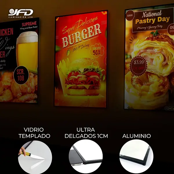 Caja De Luz Led 60x90 Ultra Delgada Para Publicidad