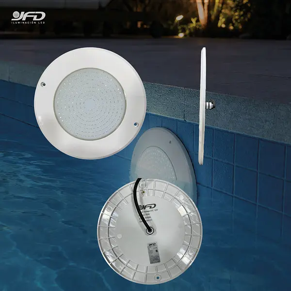 Lampara Led Piscina Sobreponer 10 Inc 260mm 6500k 18w Dc12v