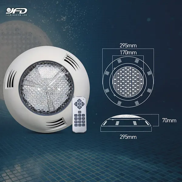 Luminaria Piscina Sobreponer/Incrustar Ip68,12v Ac/Dc 36w